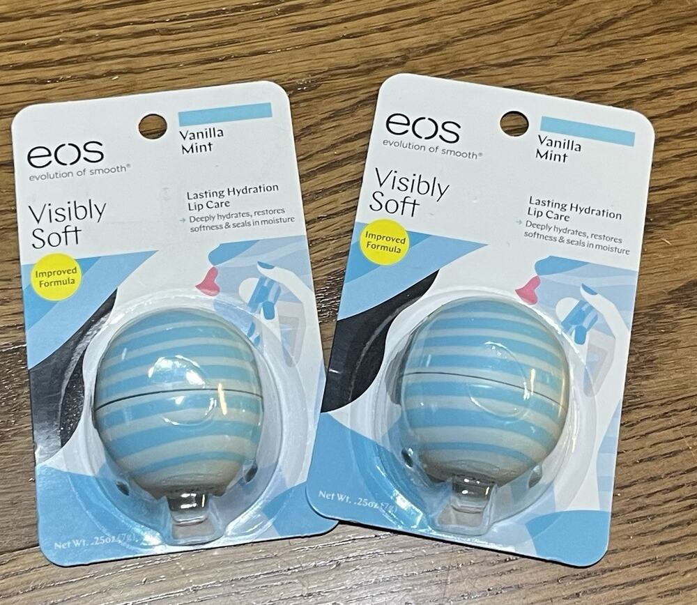 2 pack EOS Vanilla Mint Super Soft Shea Lip Balm, New, Sealed